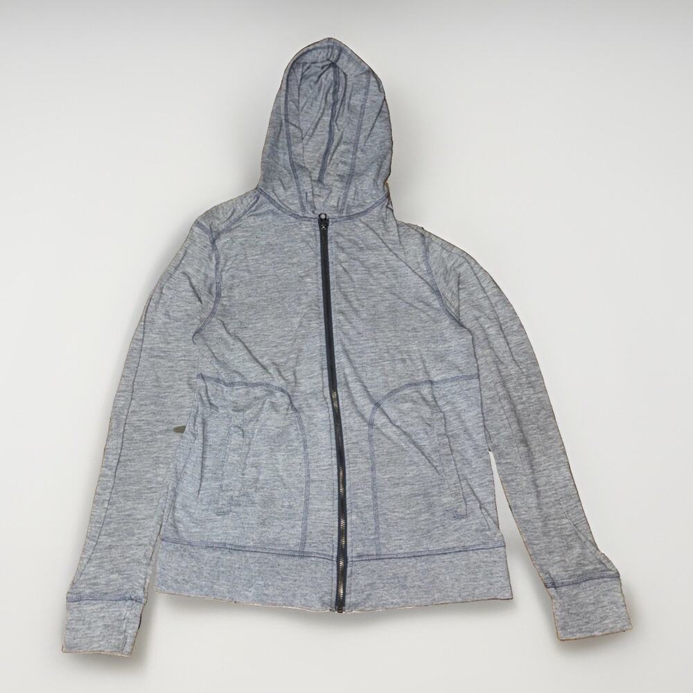 Vintage Old Navy Paper Thin Full Zip Sweater Grey Small 18x23 Distressed